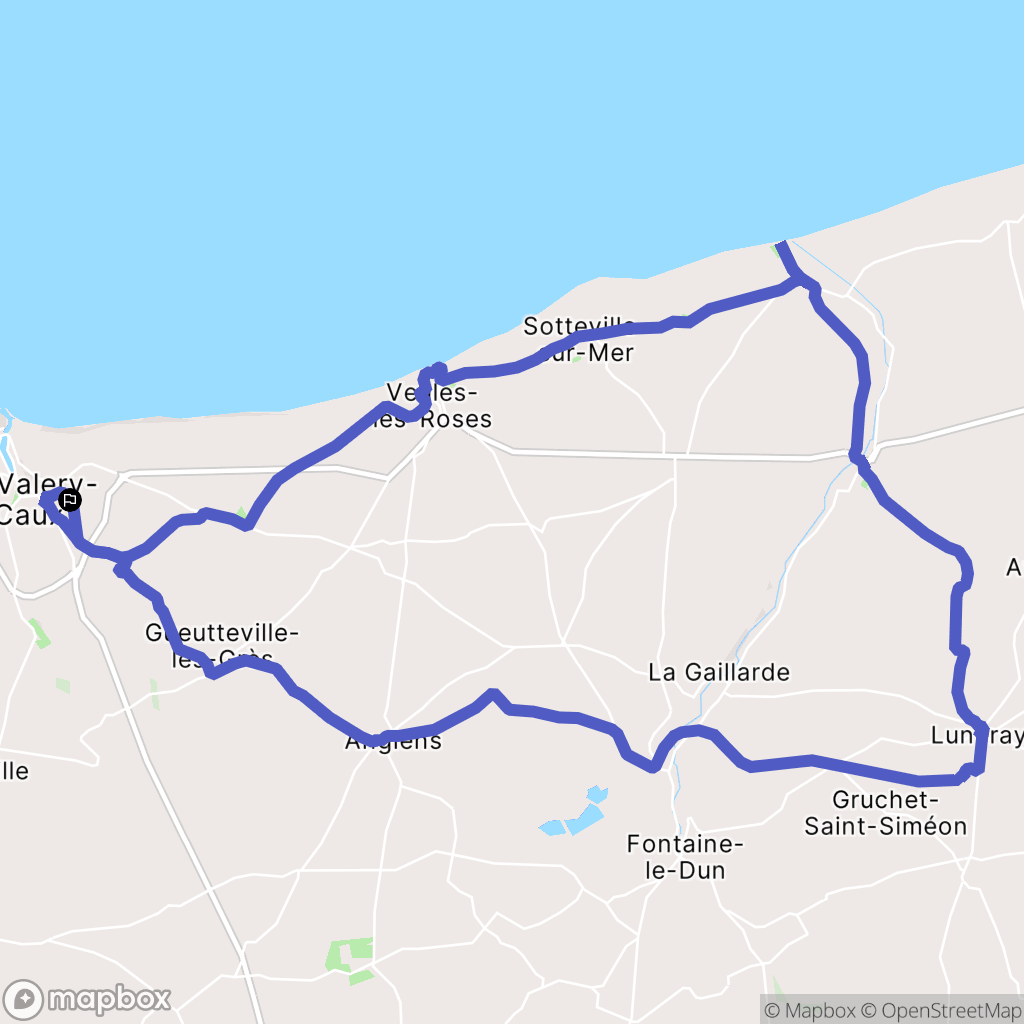 Saint-Valery-en-Caux : carte du parcours de randonnée - France