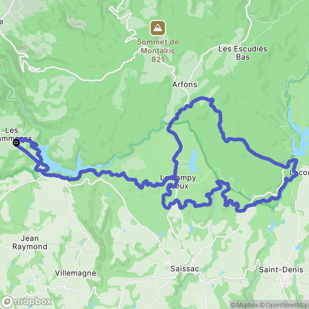 Les Cammazes : carte du parcours de randonnée - France