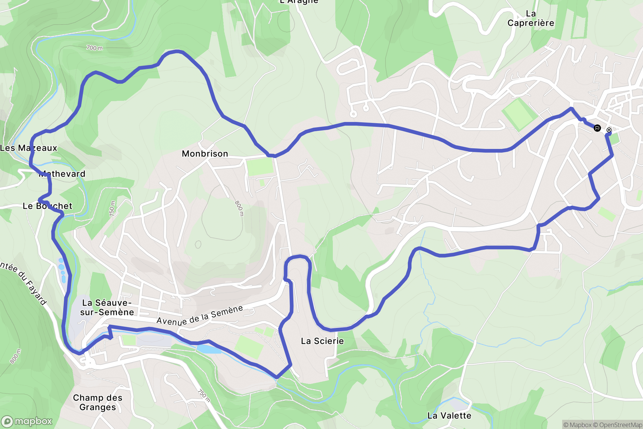 Saint-Didier-en-Velay : carte du parcours de randonnée - France