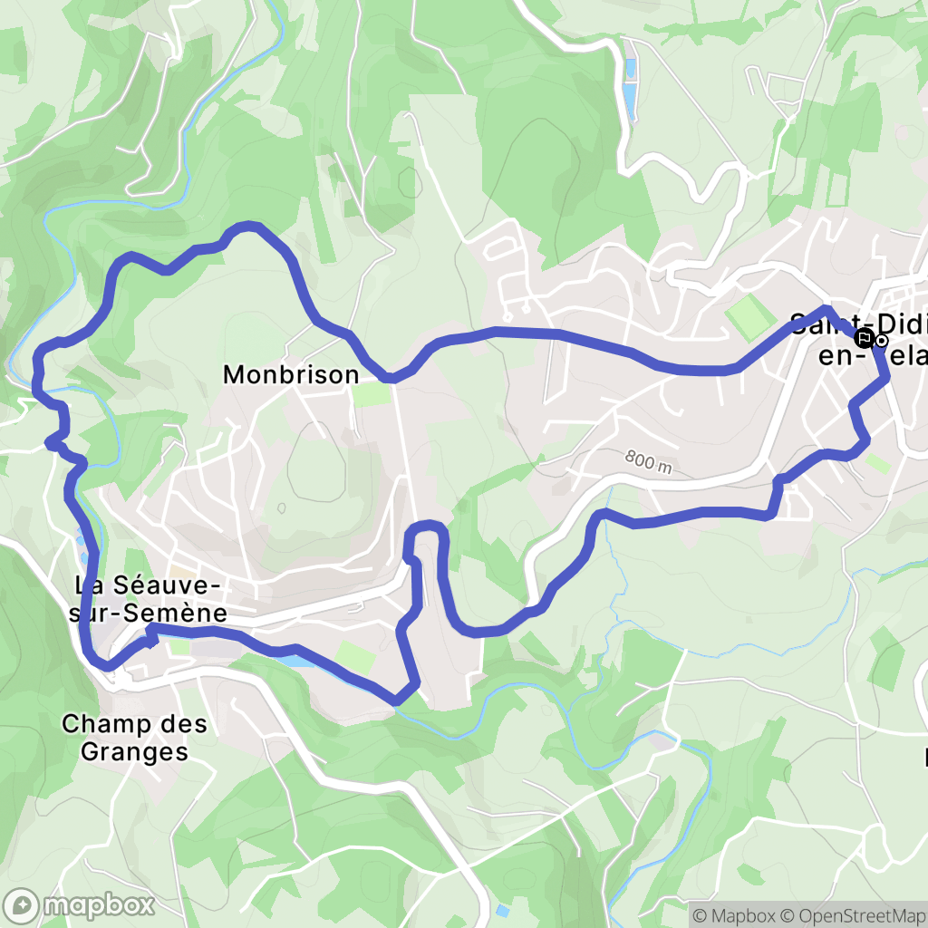 Saint-Didier-en-Velay : carte du parcours de randonnée - France