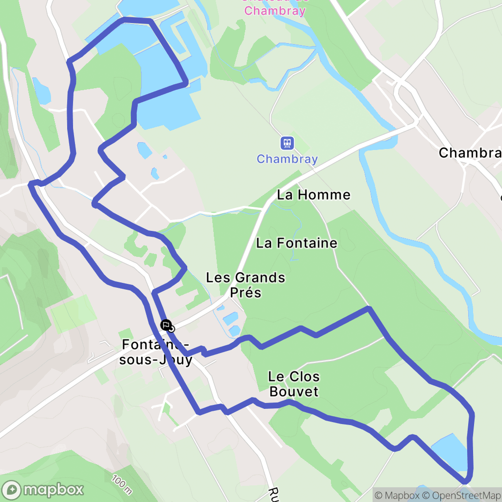 Fontaine-sous-Jouy : carte du parcours de randonnée - France