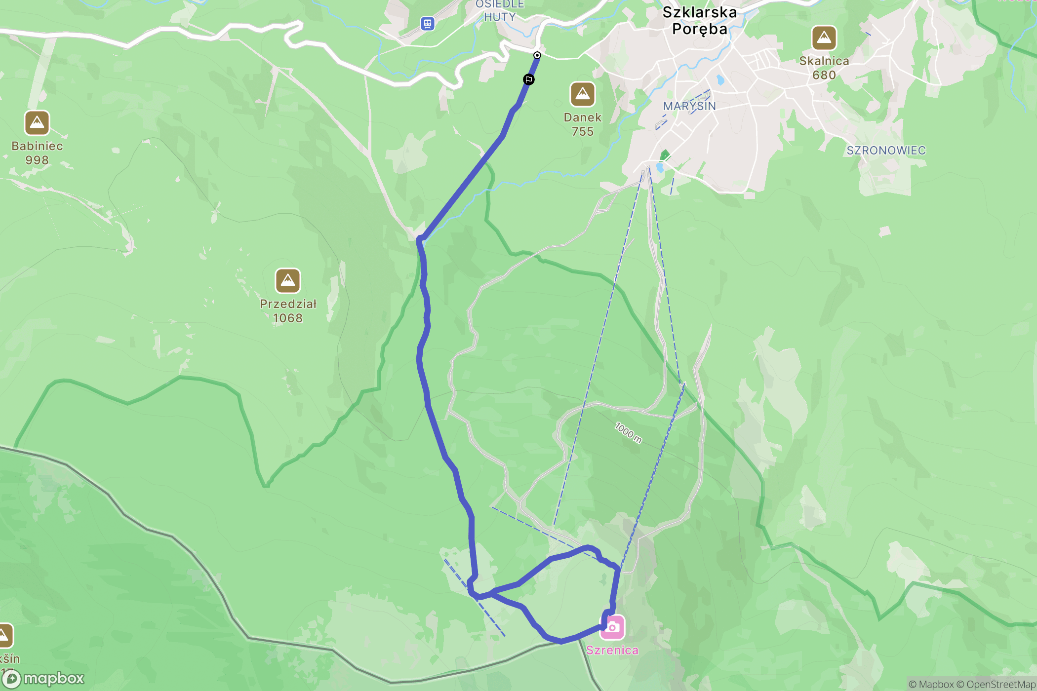 Szklarska Poręba: mapa trasy - Poland