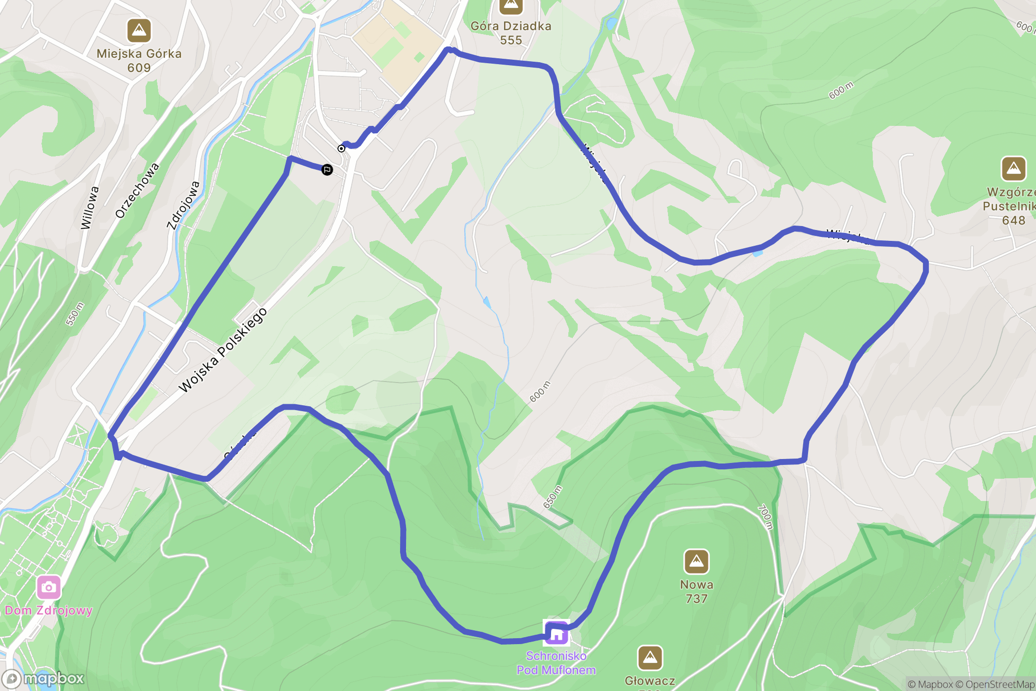 Duszniki-Zdrój: mapa trasy - Poland