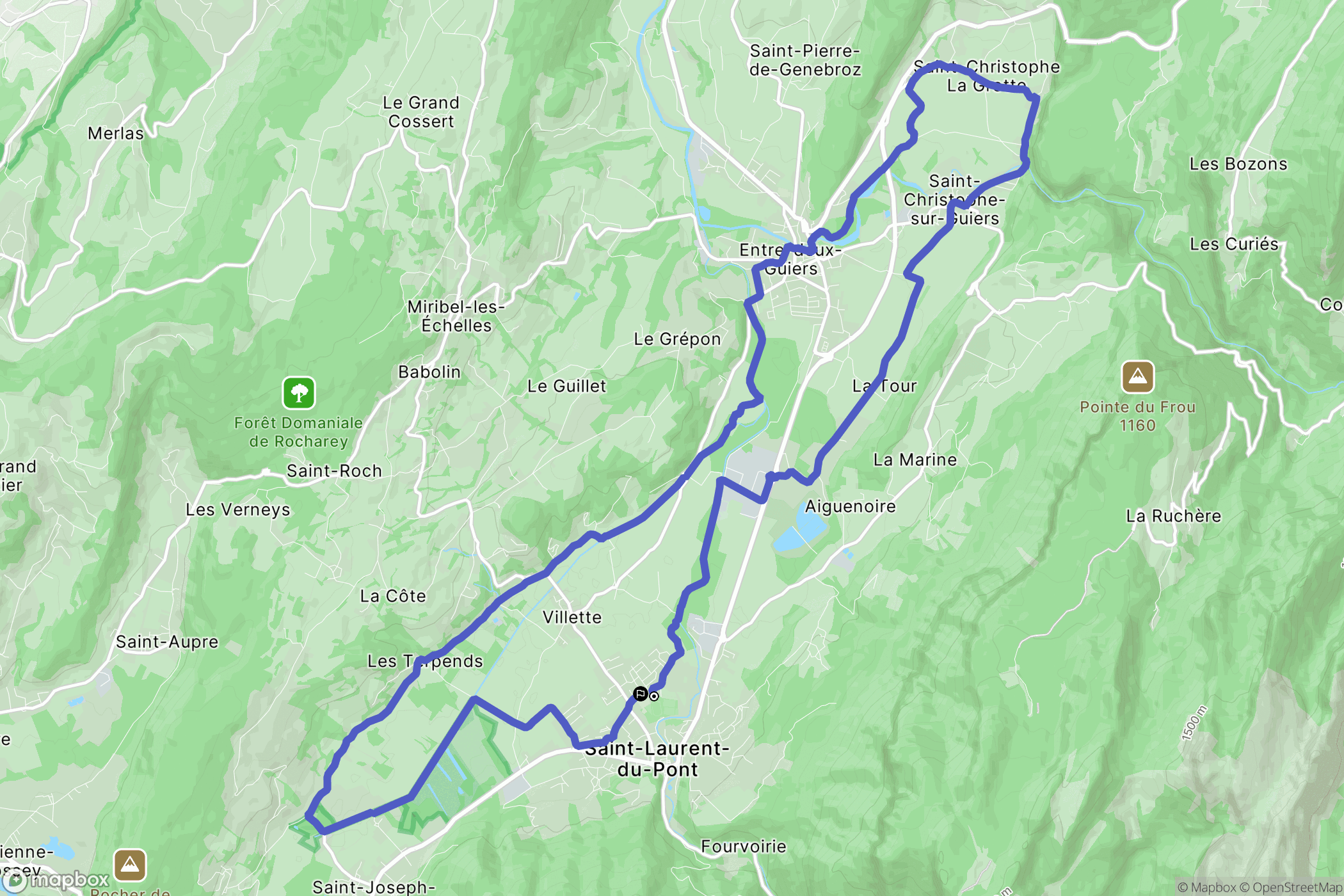 Saint-Laurent-du-Pont : carte du parcours de randonnée - France