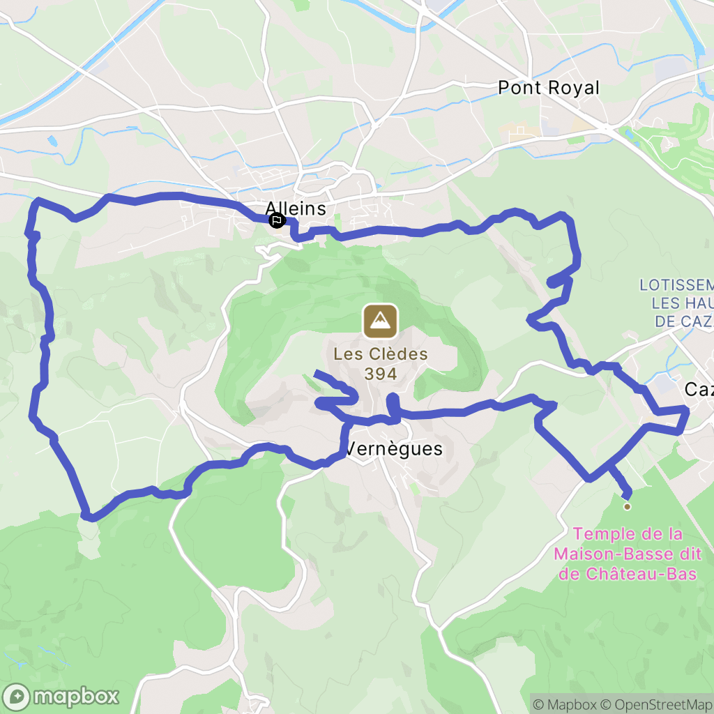 Alleins : carte du parcours de randonnée - France