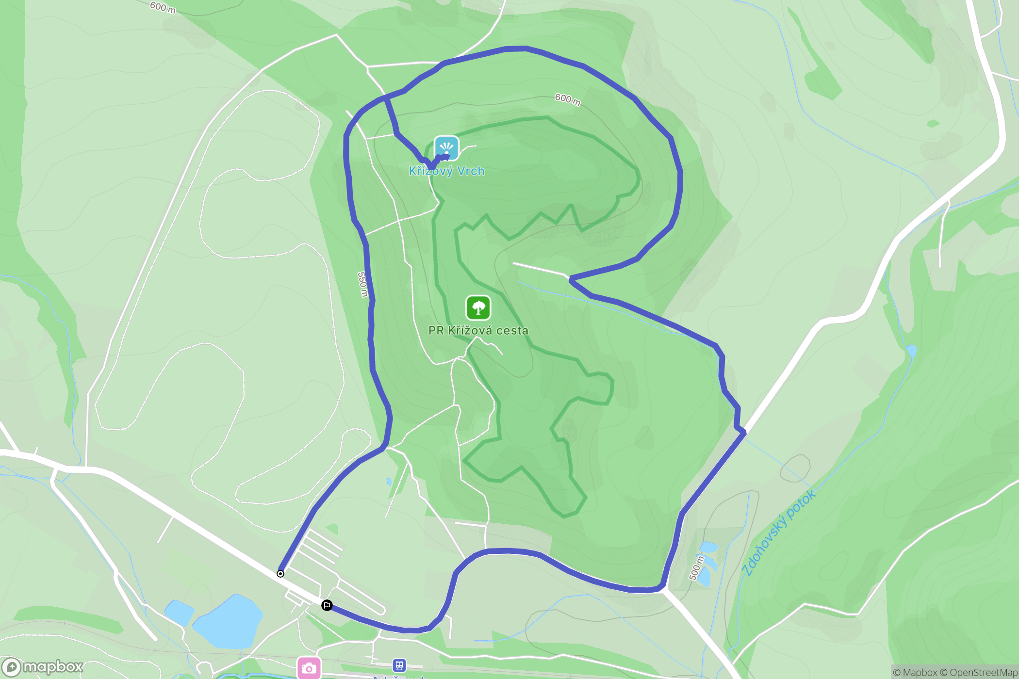 Adršpach: mapa trasy - Czechia