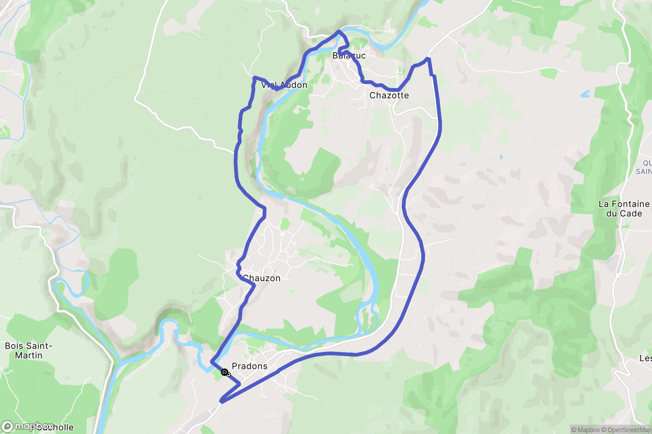 Pradons : carte du parcours de randonnée - France