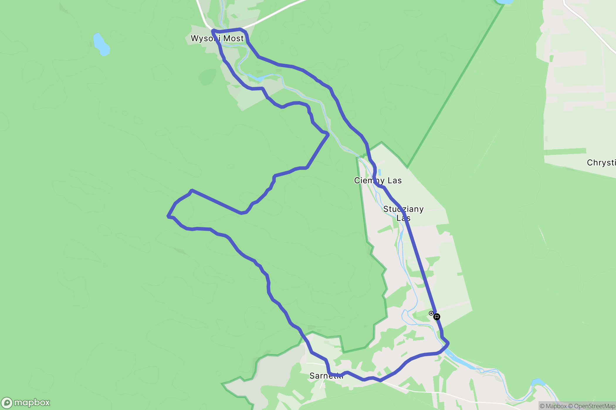 Studziany Las: mapa trasy - Poland