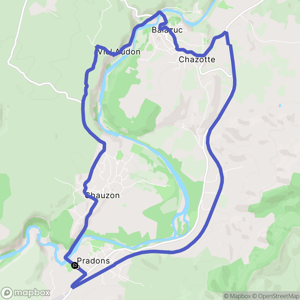 Pradons : carte du parcours de randonnée - France