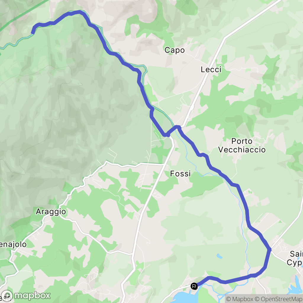 Porto-Vecchio : carte du parcours de randonnée - France