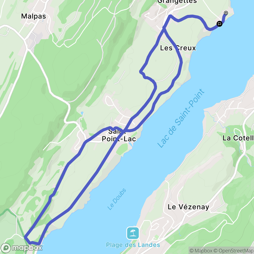 Les Grangettes : carte du parcours de randonnée - France