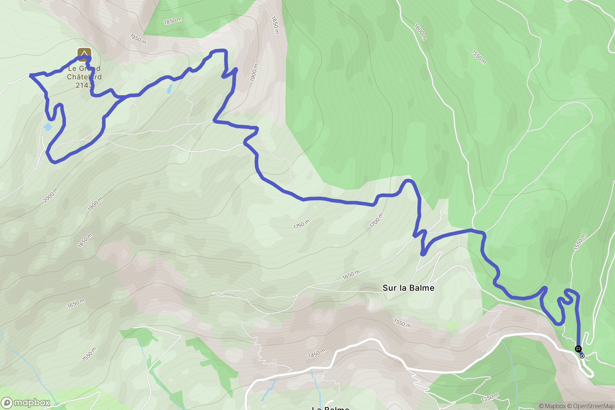 Jarrier : carte du parcours de randonnée - France