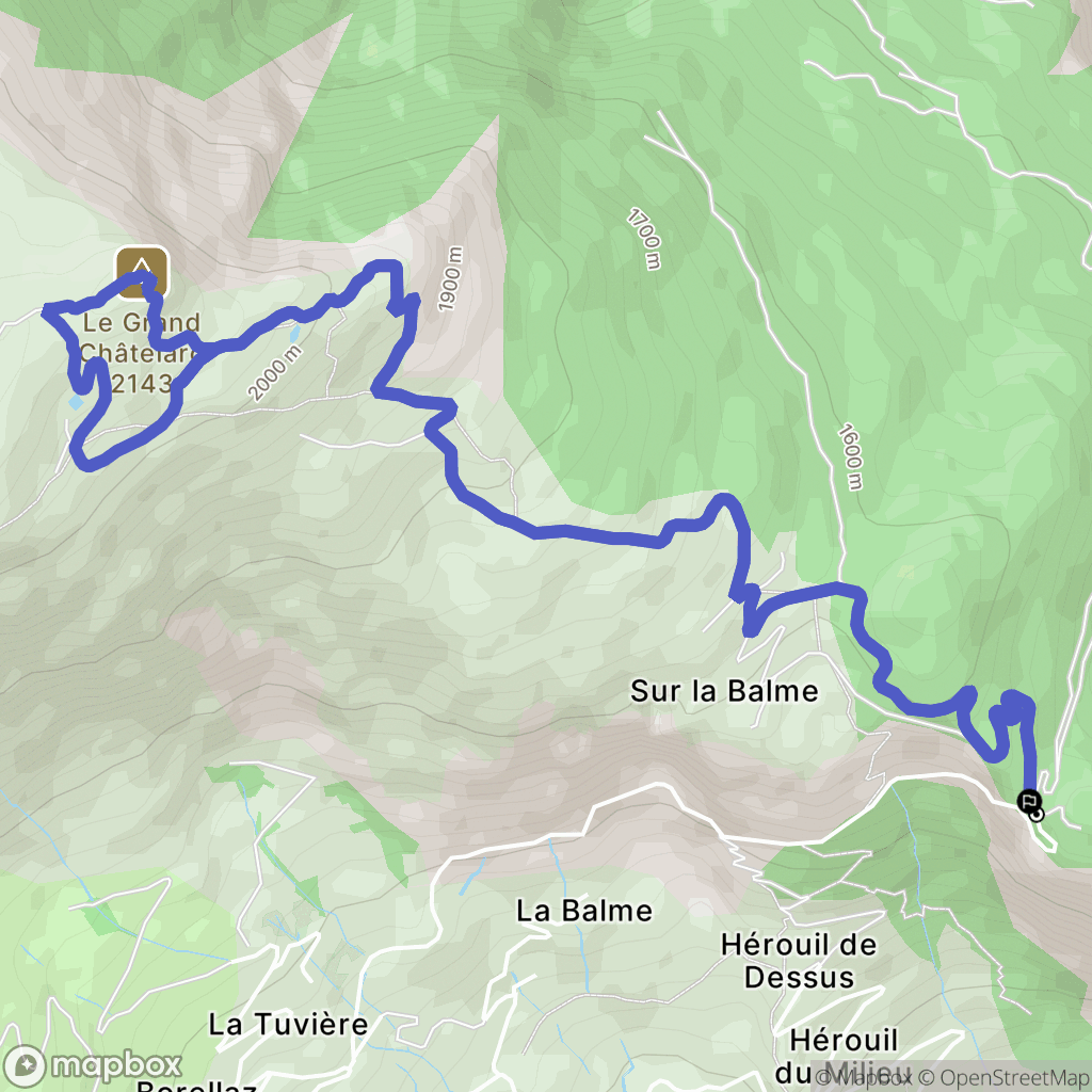 Jarrier : carte du parcours de randonnée - France