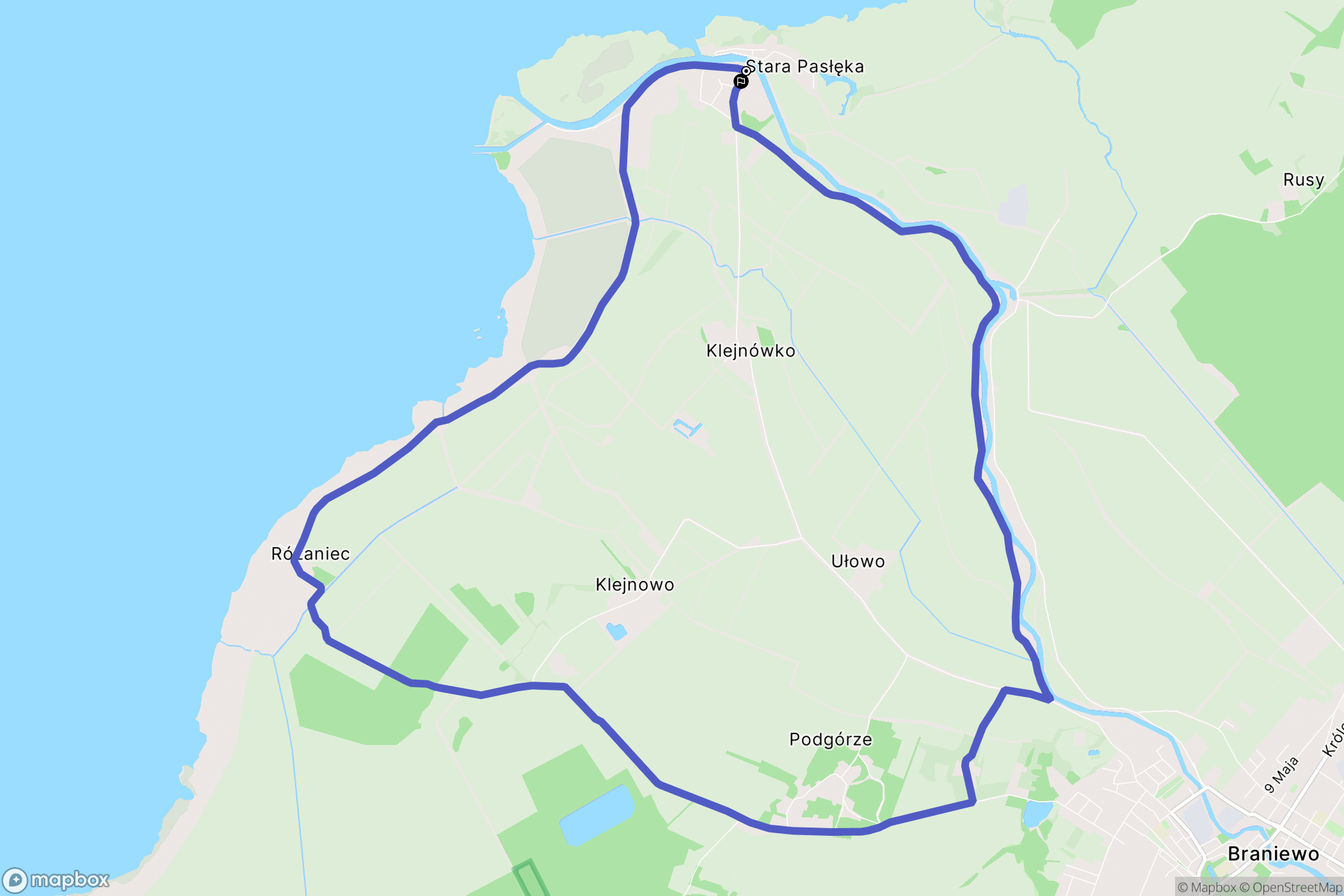 Nowa Pasłęka: mapa trasy - Poland