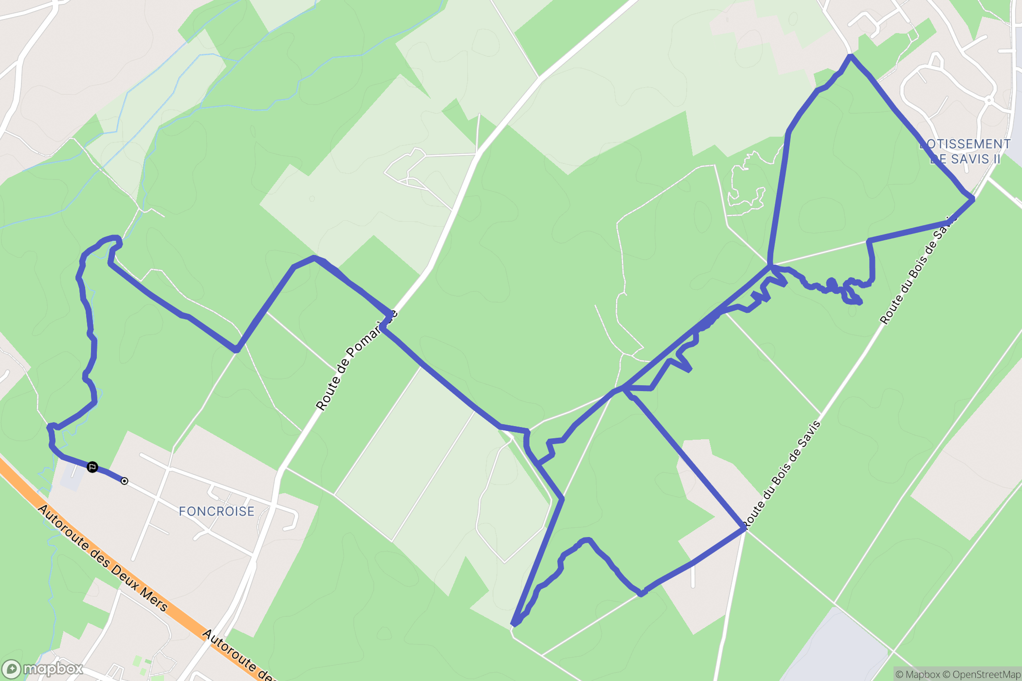 Saint-Selve : carte du parcours de randonnée - France