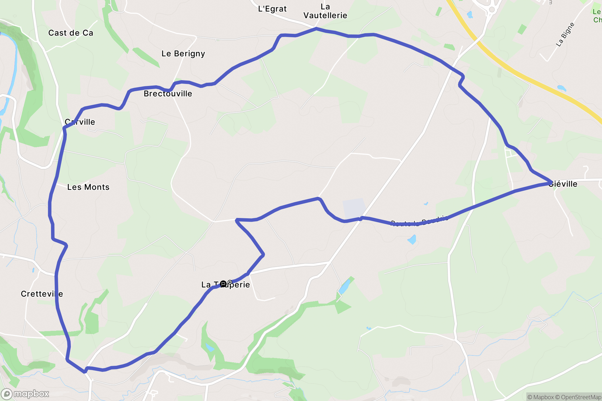 Torigny-les-Villes : carte du parcours de randonnée - France