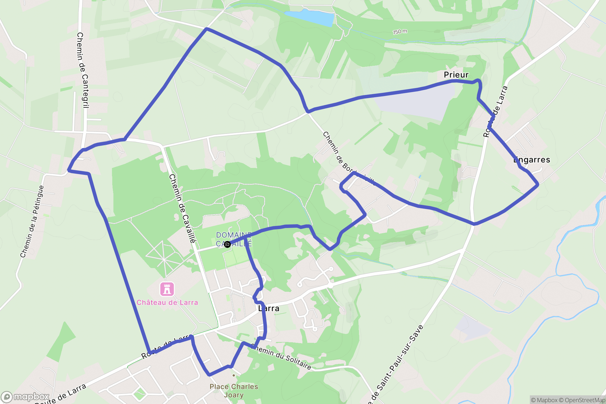 Larra : carte du parcours de randonnée - France