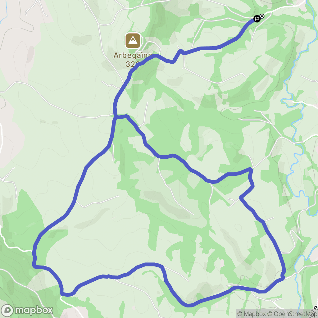 Idaux-Mendy : carte du parcours de randonnée - France