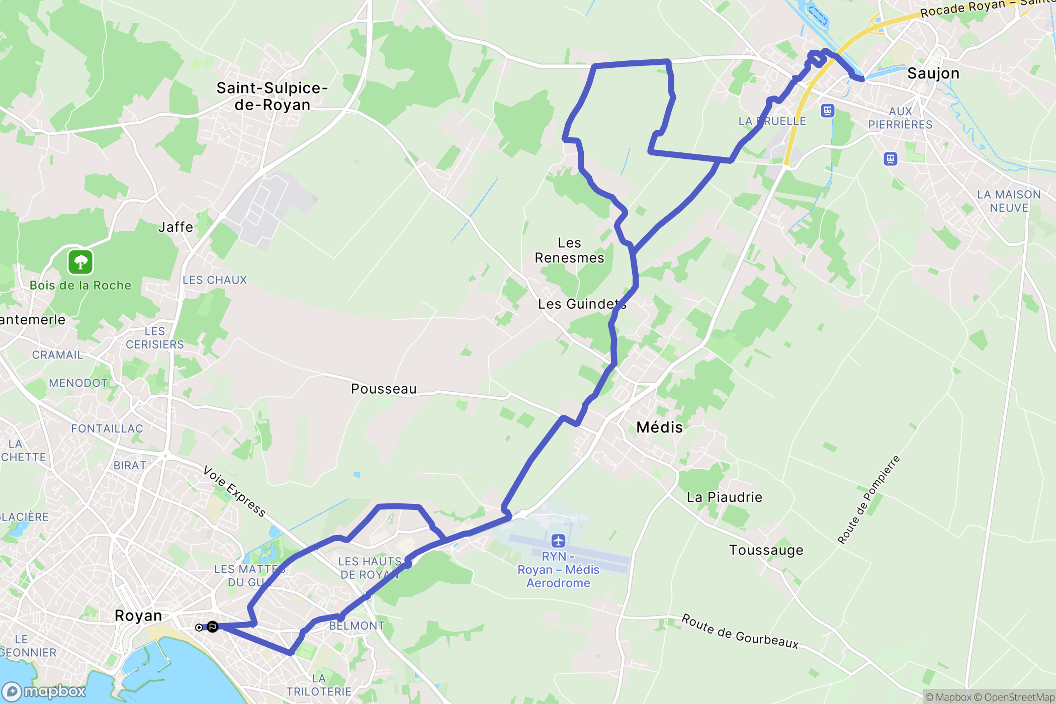 Royan : carte du parcours de randonnée - France