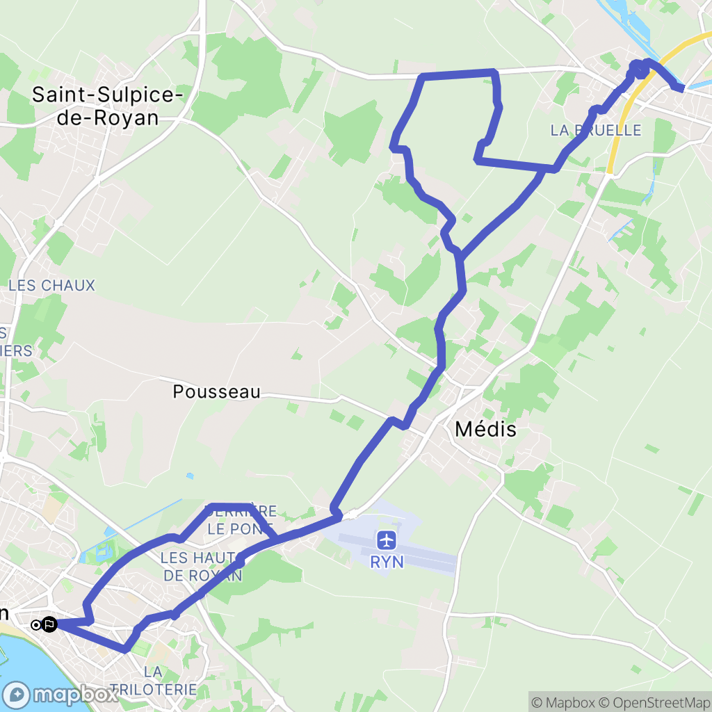 Royan : carte du parcours de randonnée - France
