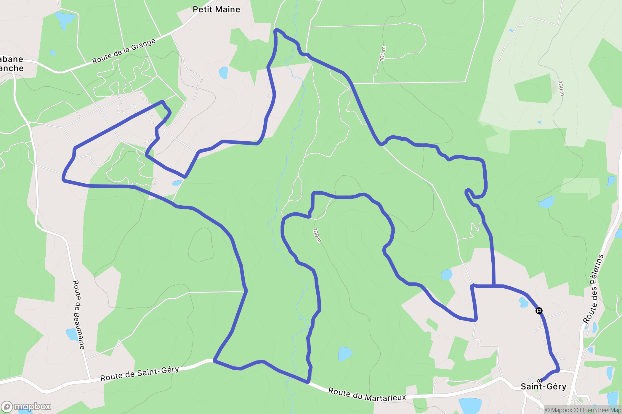 Saint-Géry : carte du parcours de randonnée - France
