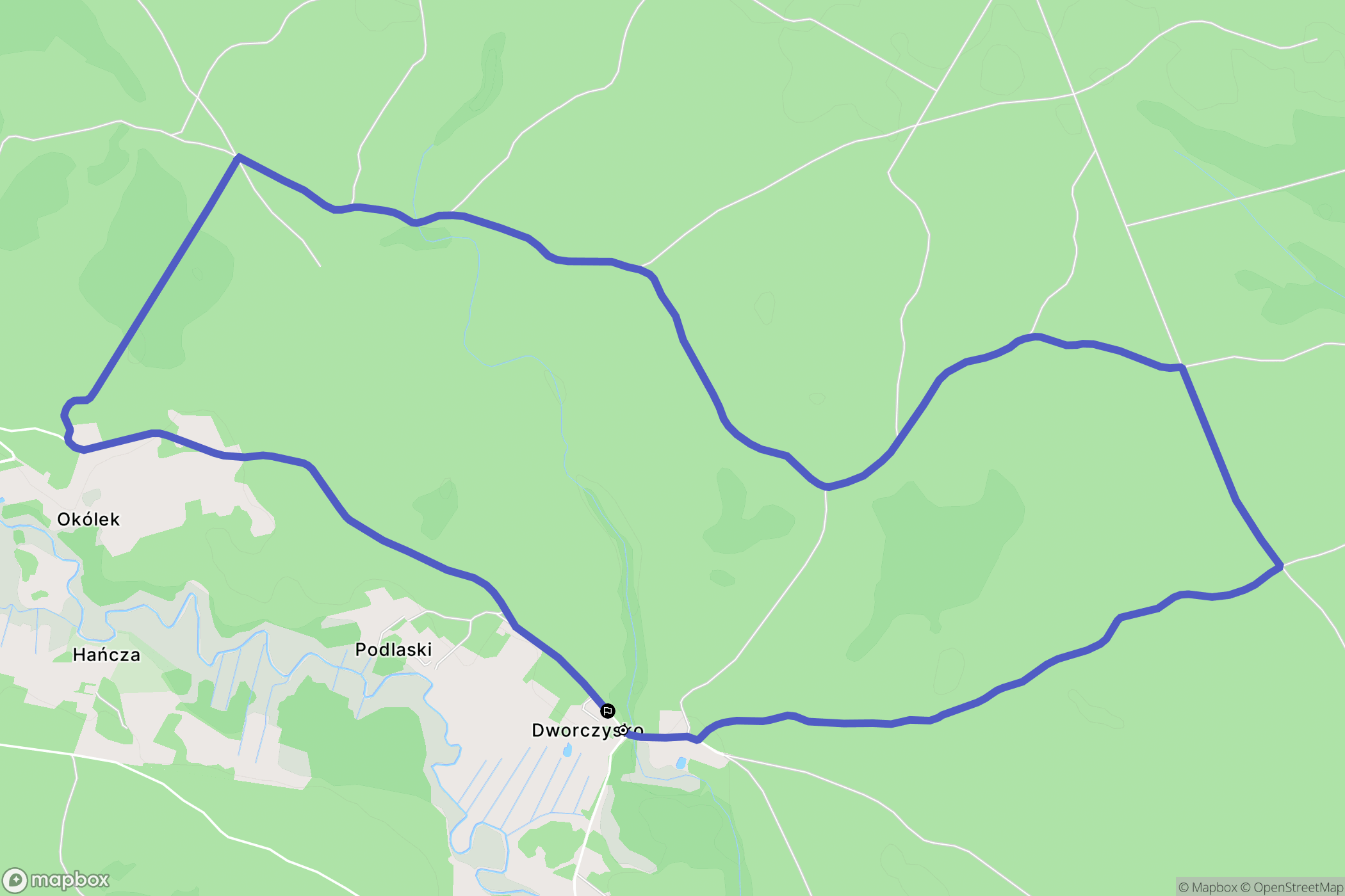 Dworczysko: mapa trasy - Poland