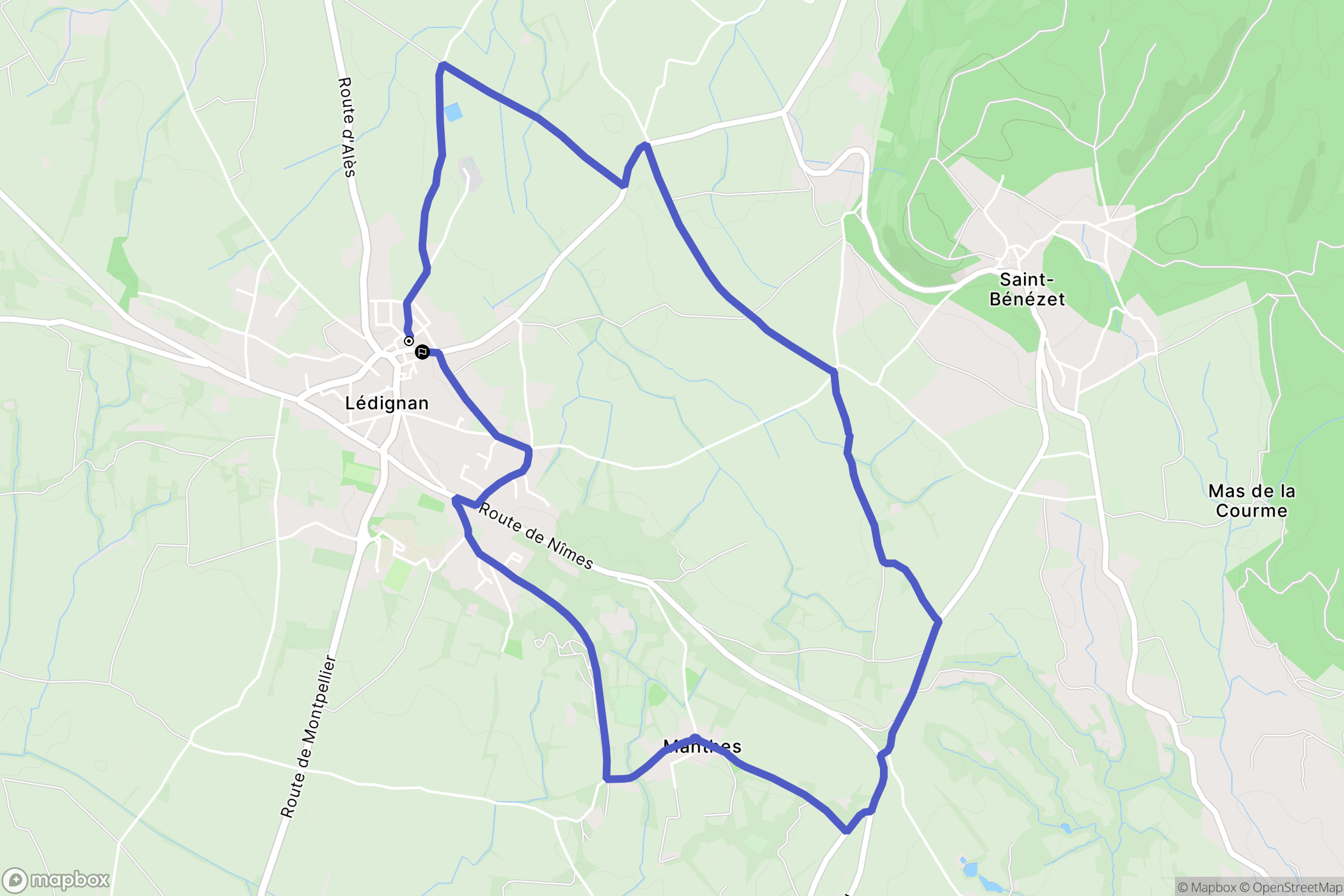 Aigremont : carte du parcours de randonnée - France