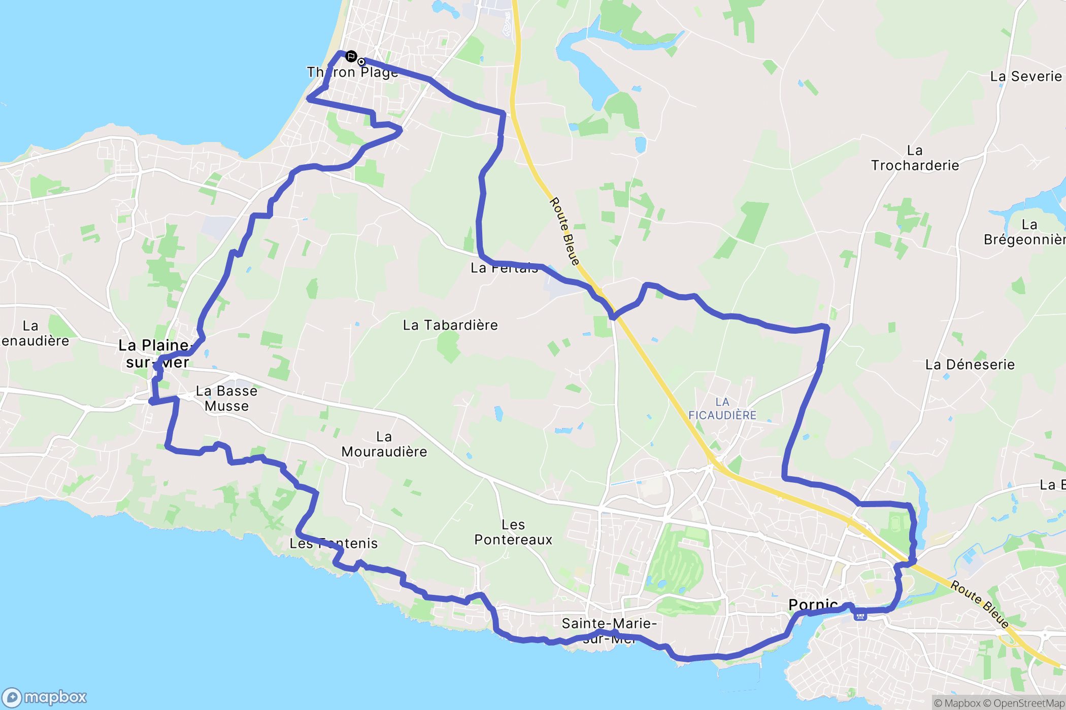 Saint-Michel-Chef-Chef : carte du parcours de randonnée - France