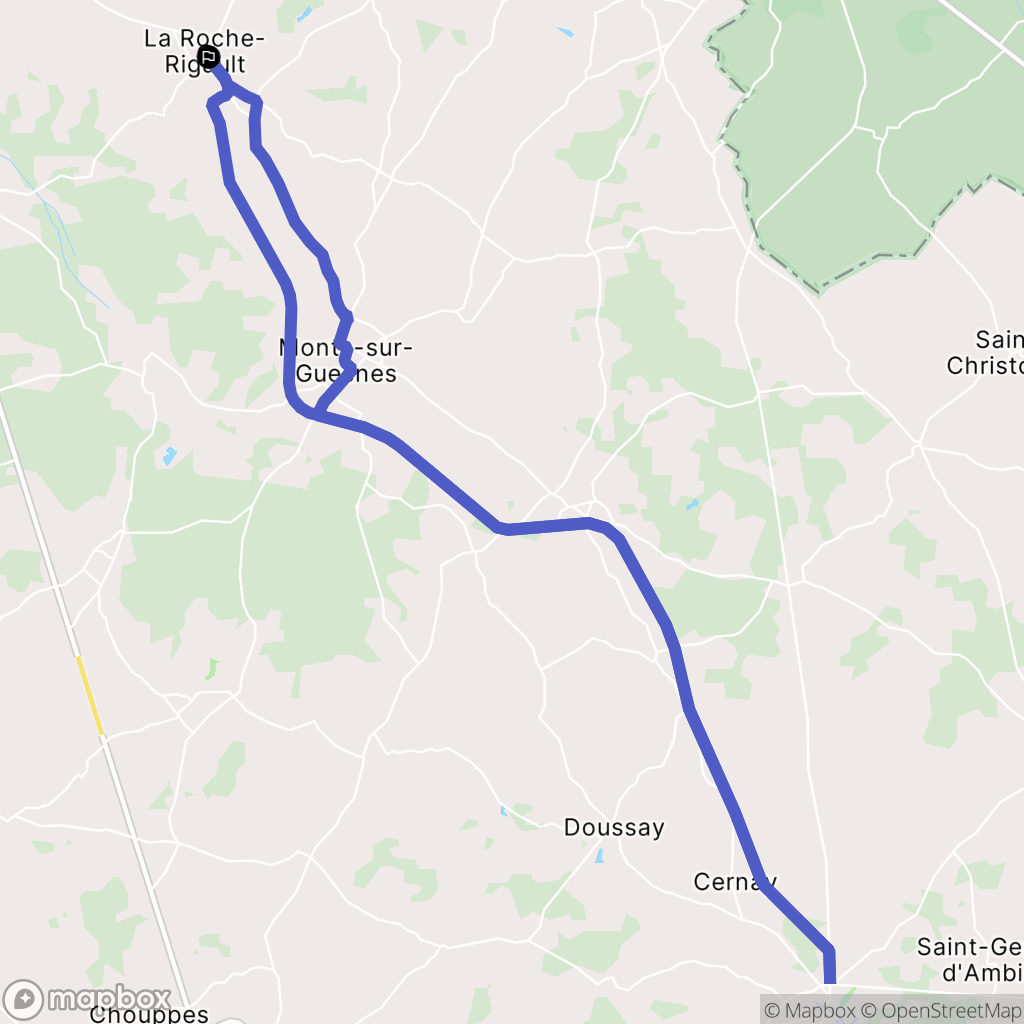 La Roche-Rigault : carte du parcours de randonnée - France