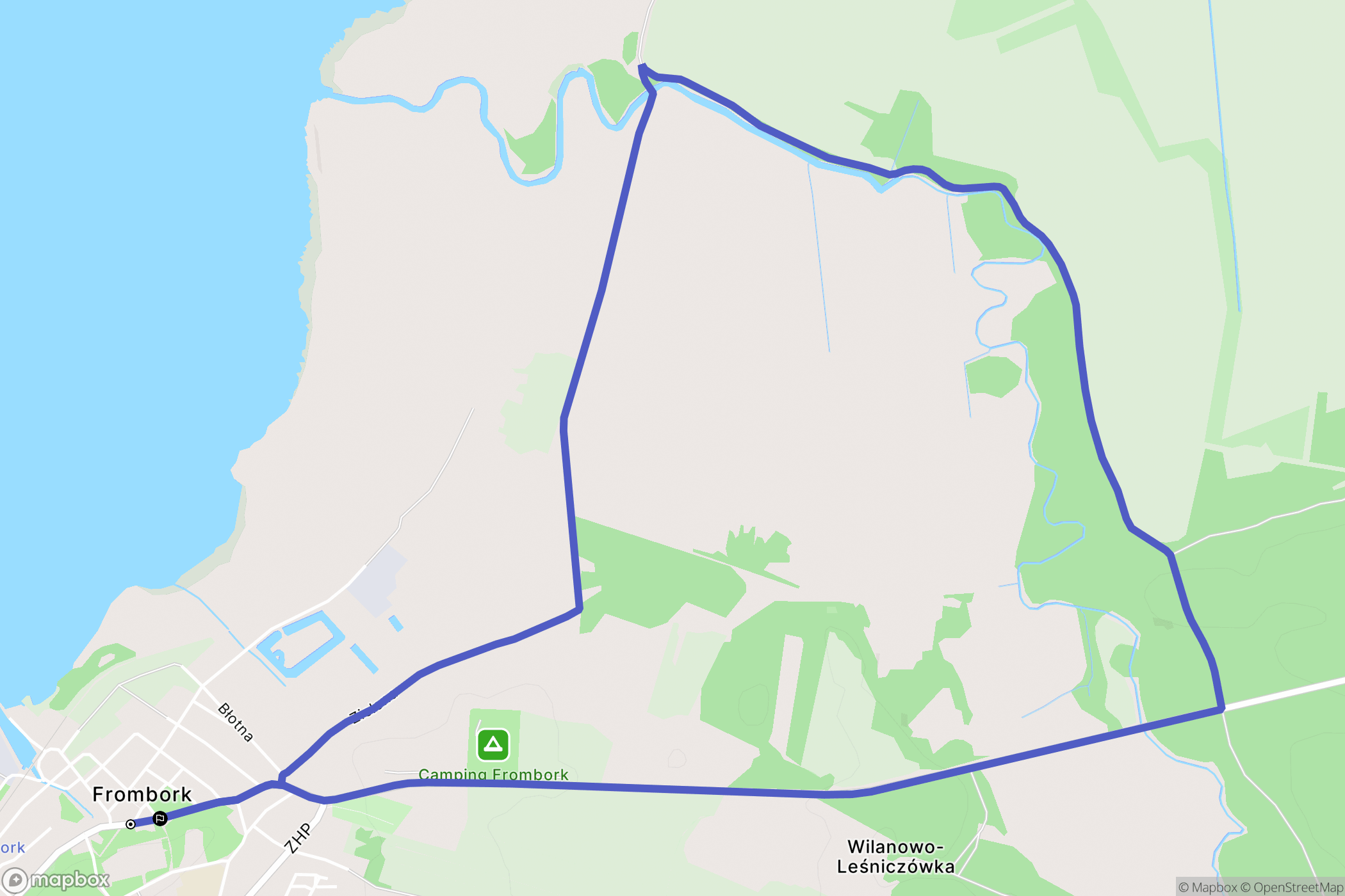 Frombork: mapa trasy - Poland