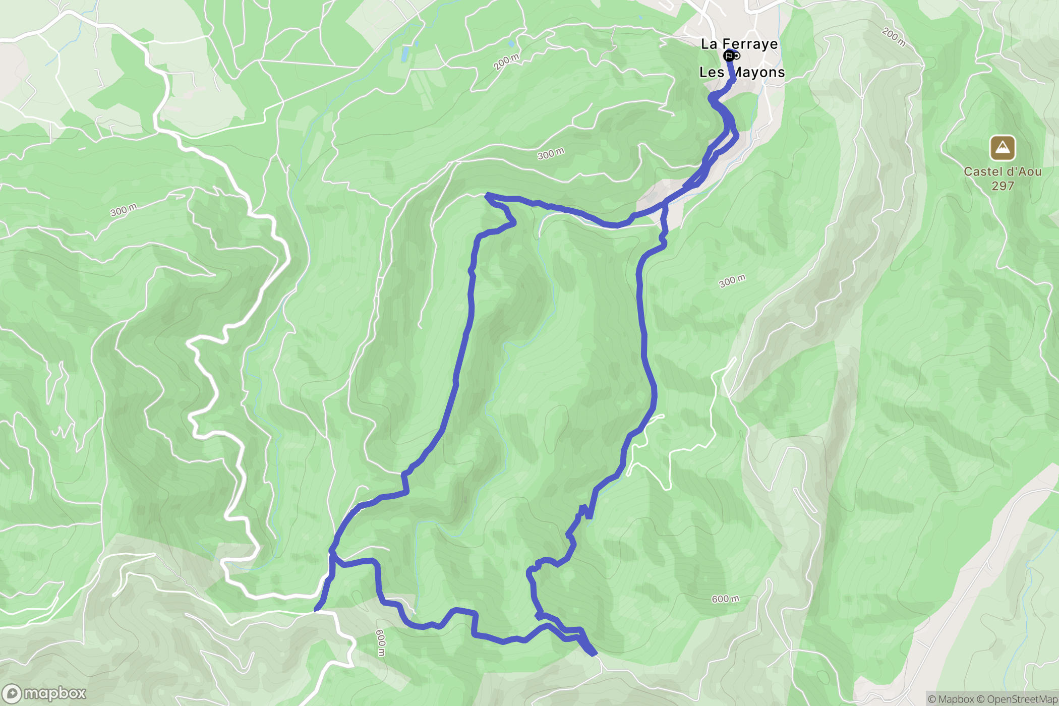 Les Mayons : carte du parcours de randonnée - France