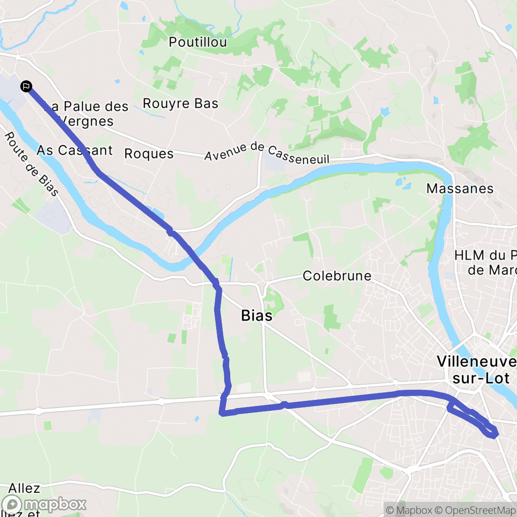 Casseneuil : carte du parcours de randonnée - France