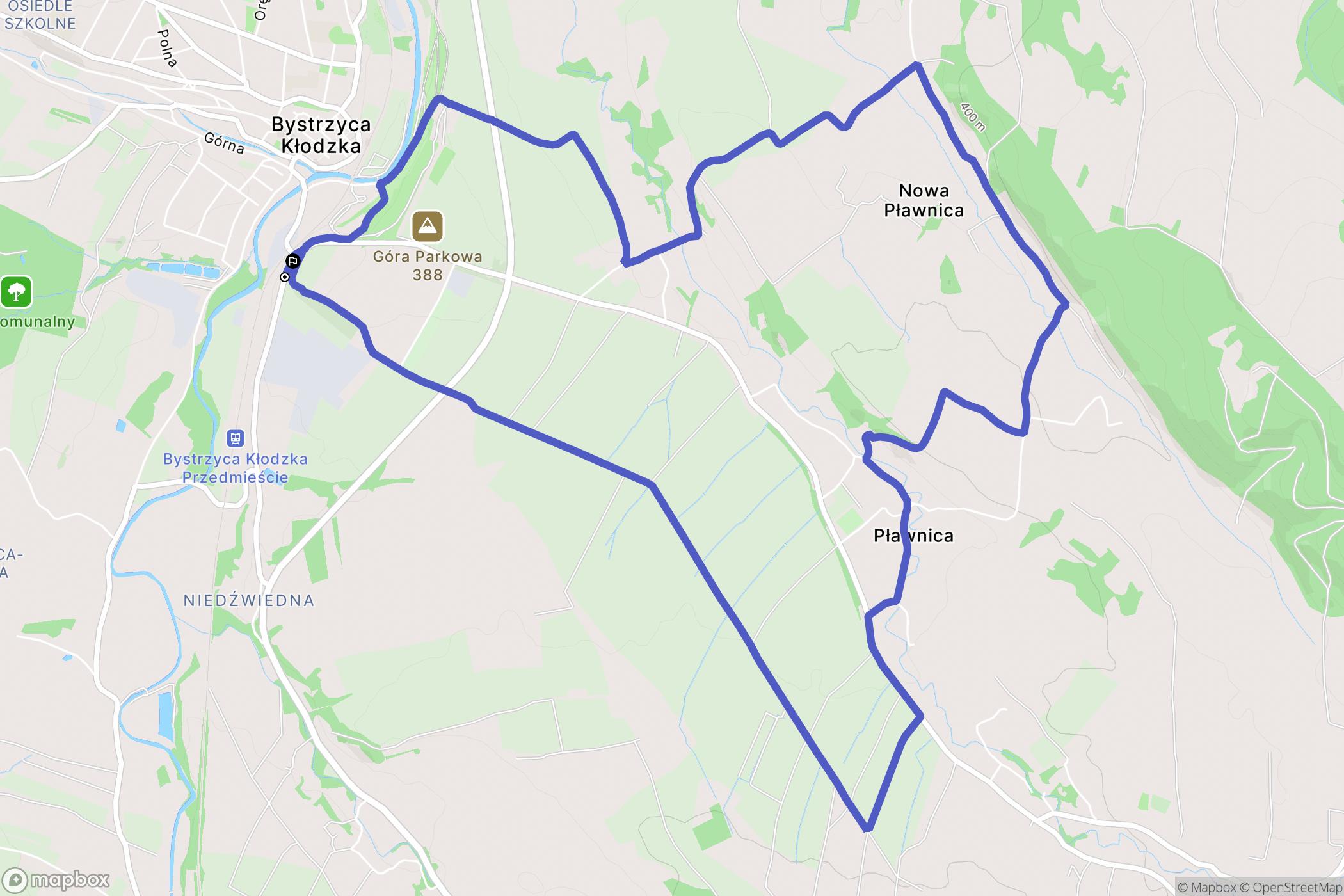 Bystrzyca Kłodzka: mapa trasy - Poland