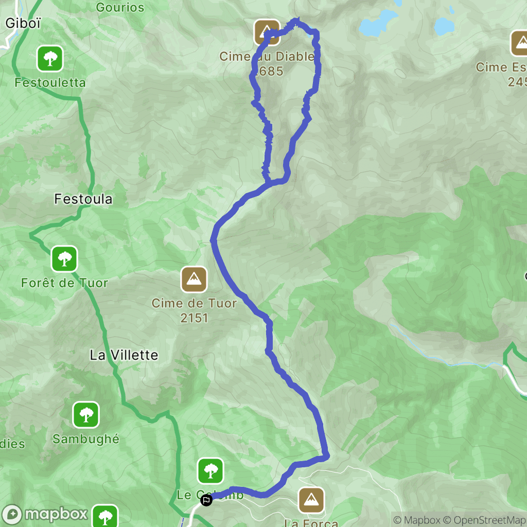 La Bollène-Vésubie : carte du parcours de randonnée - France