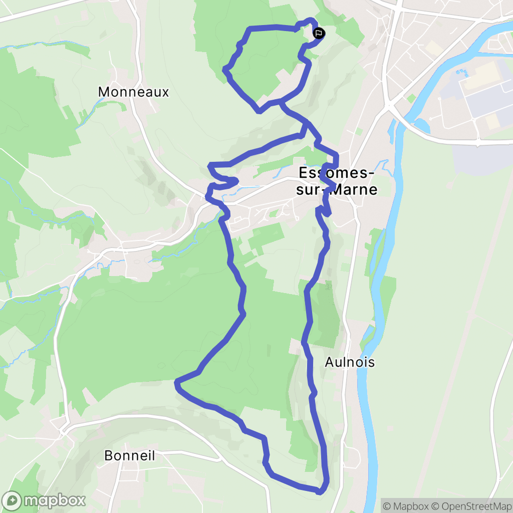 Château-Thierry : carte du parcours de randonnée - France