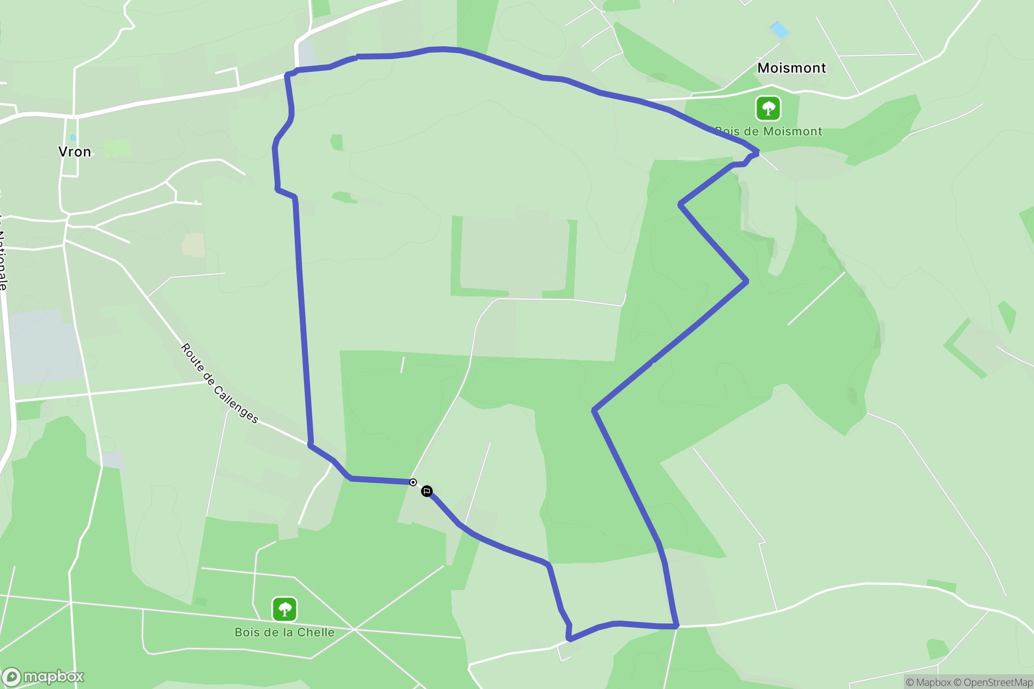 Vron : carte du parcours de randonnée - France