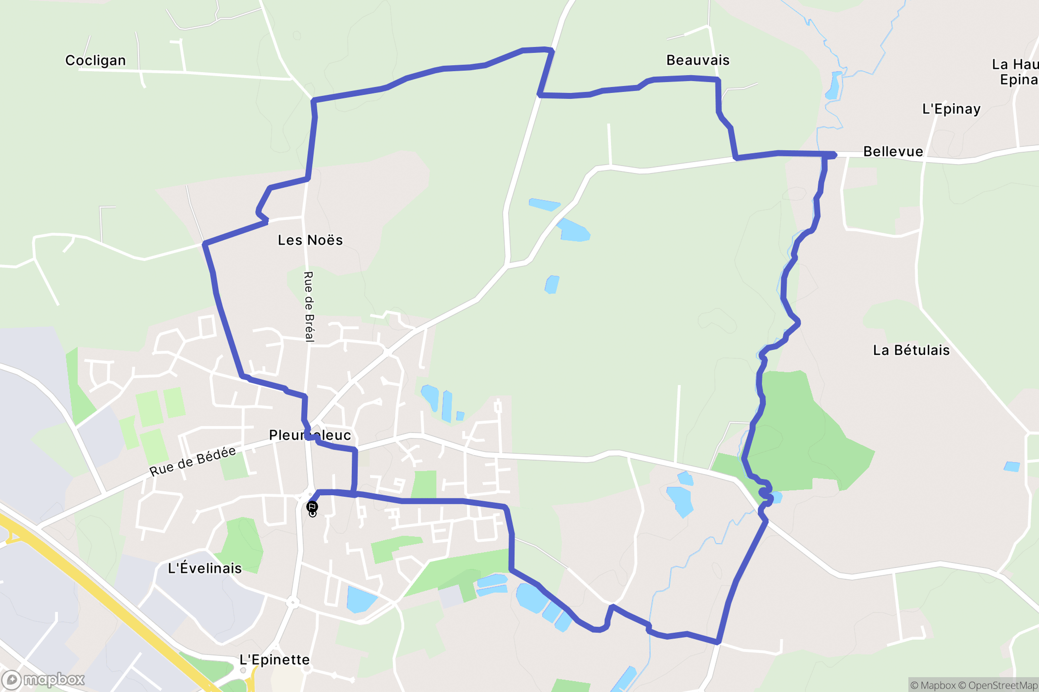 Pleumeleuc : carte du parcours de randonnée - France