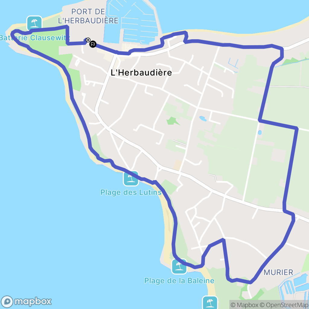 Noirmoutier-en-l'Île : carte du parcours de randonnée - France