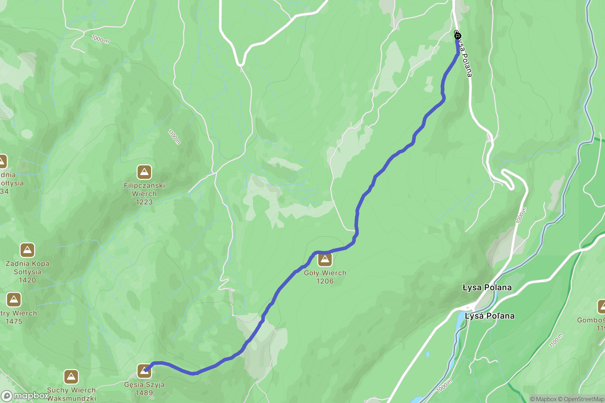 Bukowina Tatrzańska: mapa trasy - Poland