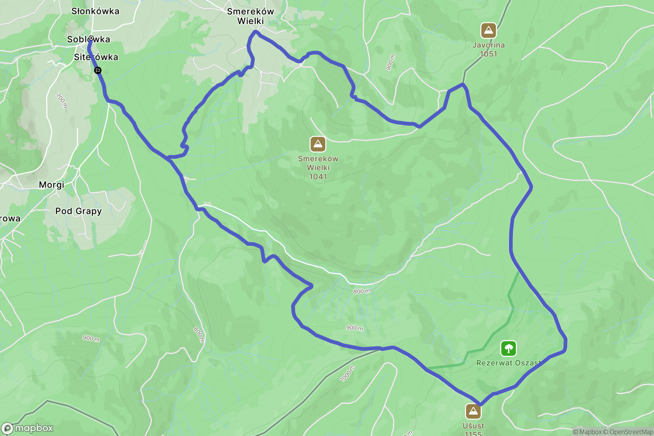 Soblówka: mapa trasy - Poland