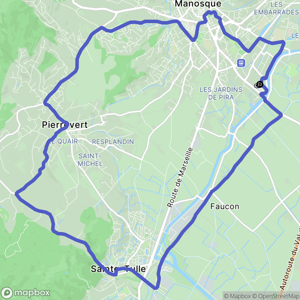 Manosque : carte du parcours de randonnée - France