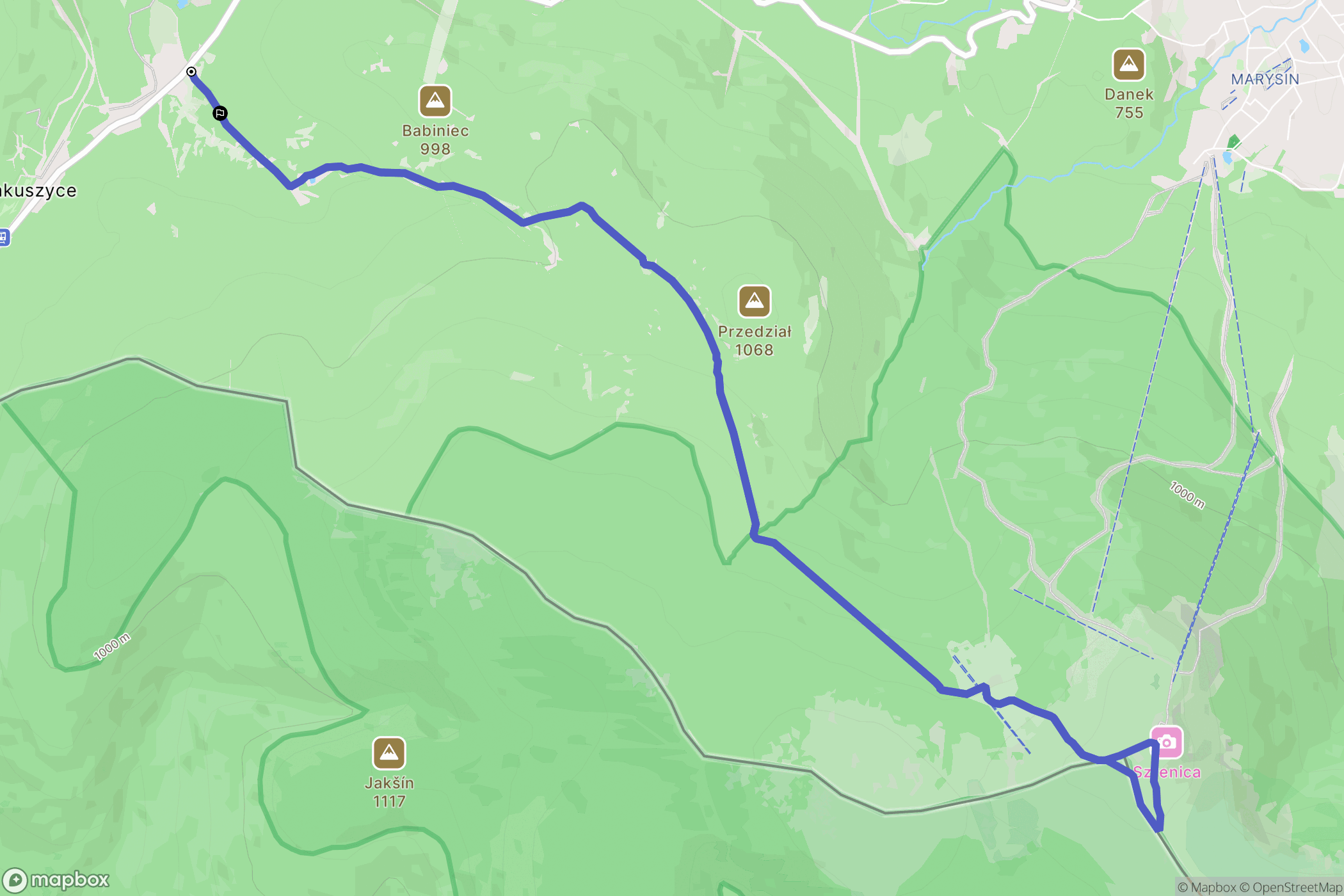 Szklarska Poręba: mapa trasy - Poland