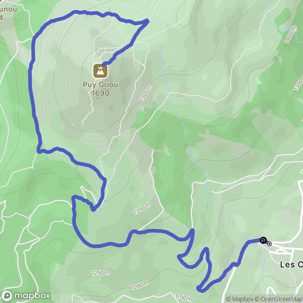 Saint-Jacques-des-Blats : carte du parcours de randonnée - France