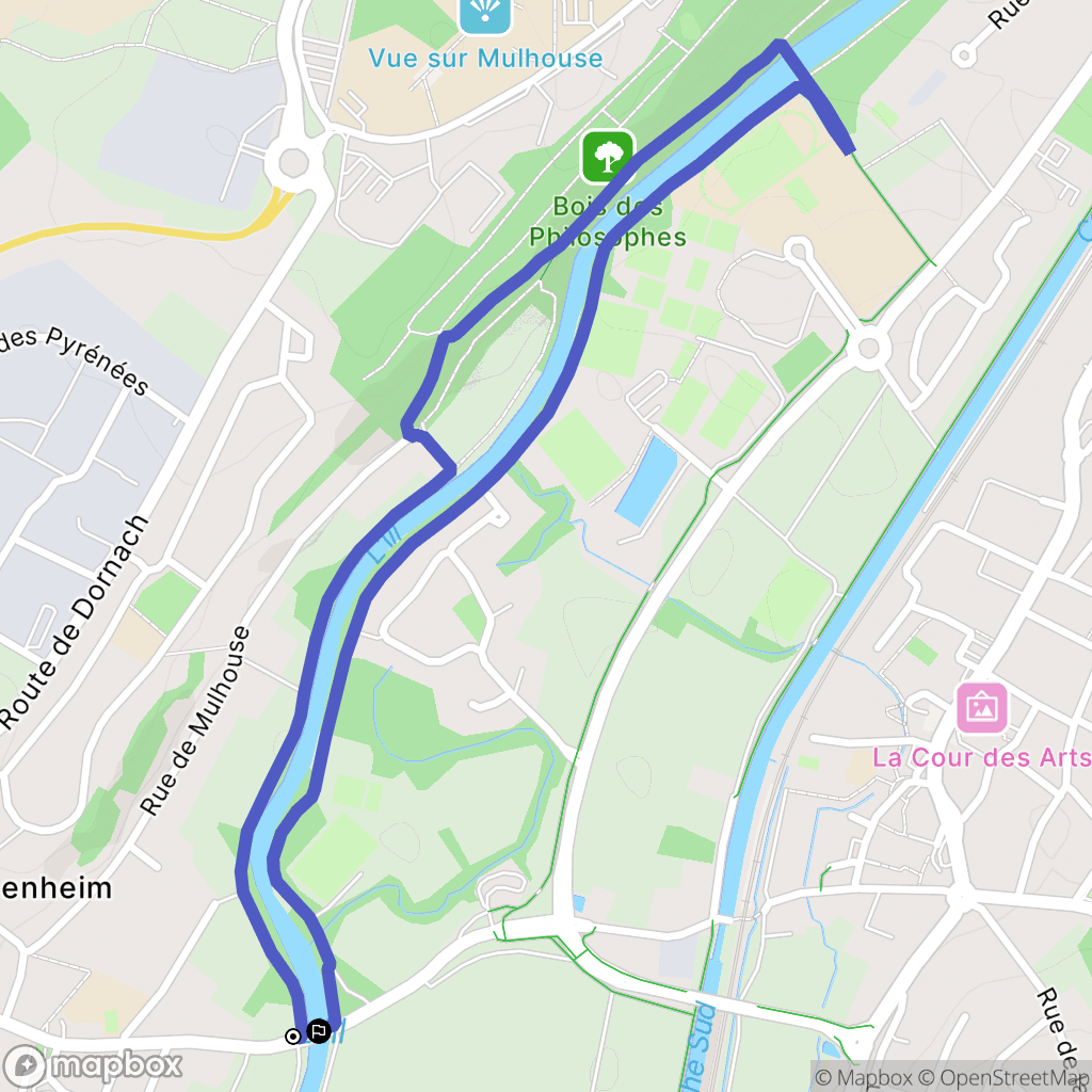 Brunstatt-Didenheim : carte du parcours de randonnée - France