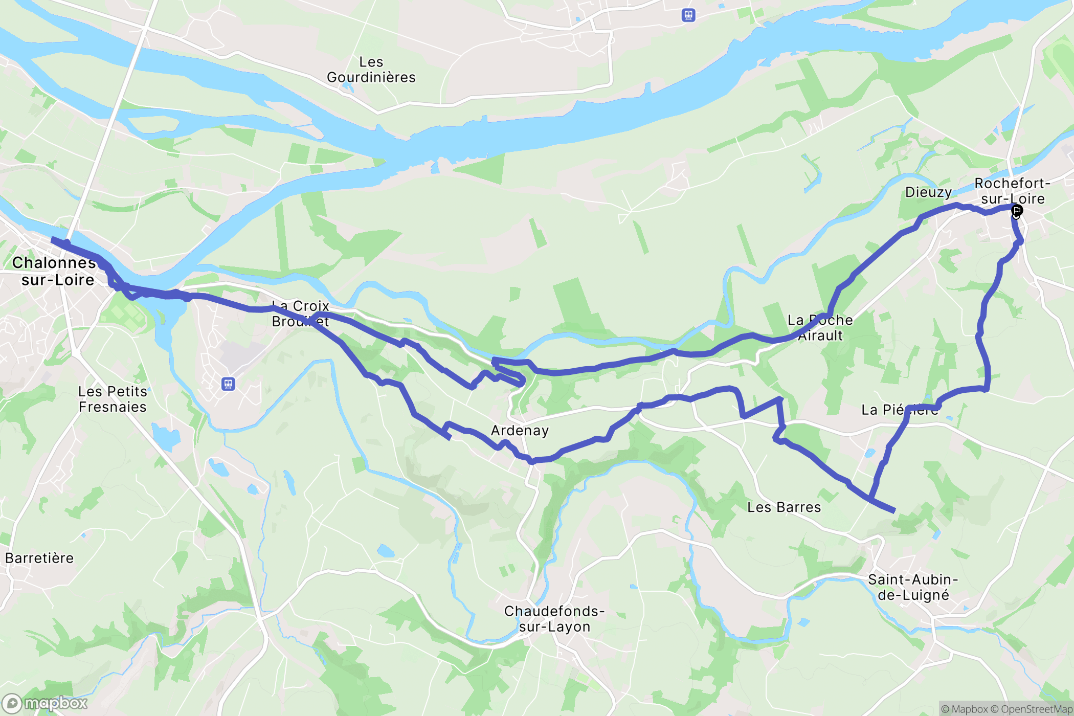 Rochefort-sur-Loire : carte du parcours de randonnée - France