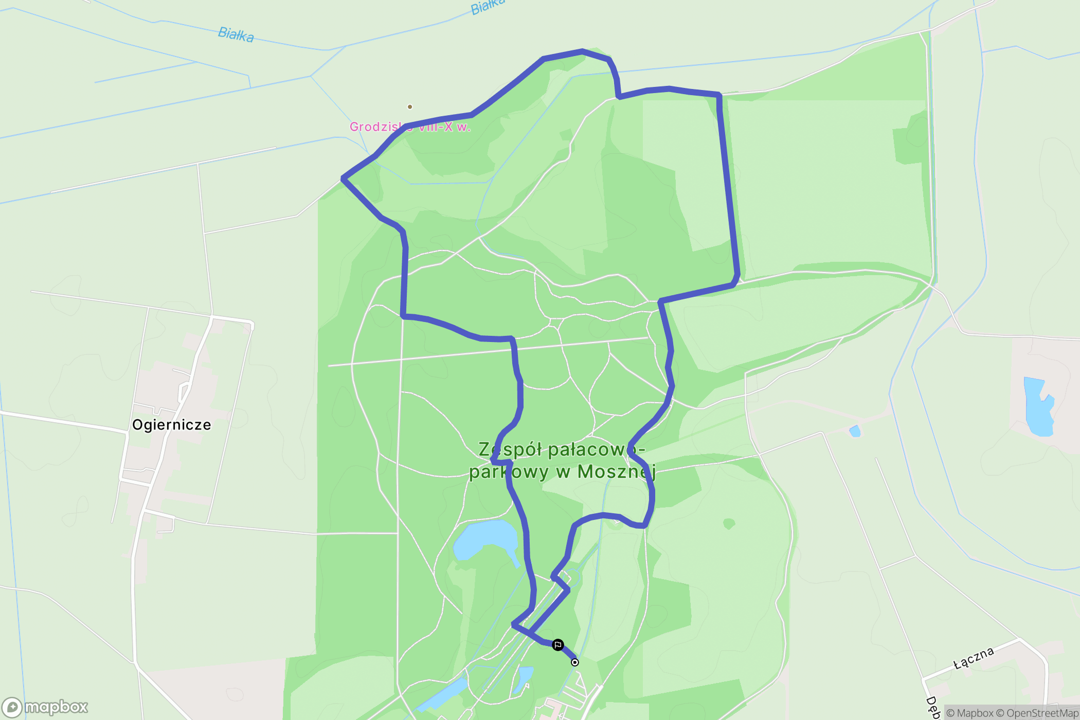 Moszna: mapa trasy - Poland
