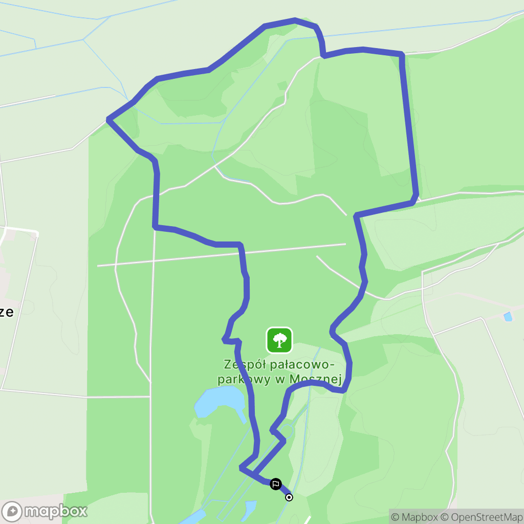 Moszna: mapa trasy - Poland