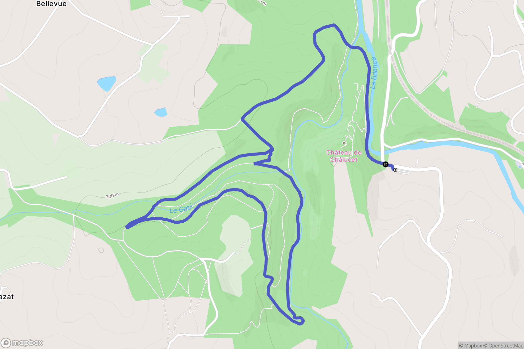 Saint-Jean-Ligoure : carte du parcours de randonnée - France
