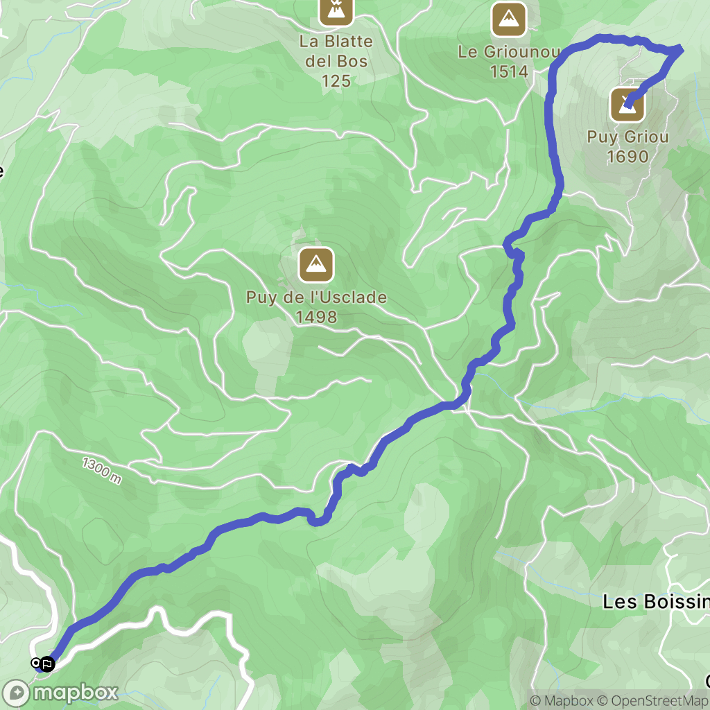 Saint-Jacques-des-Blats : carte du parcours de randonnée - France