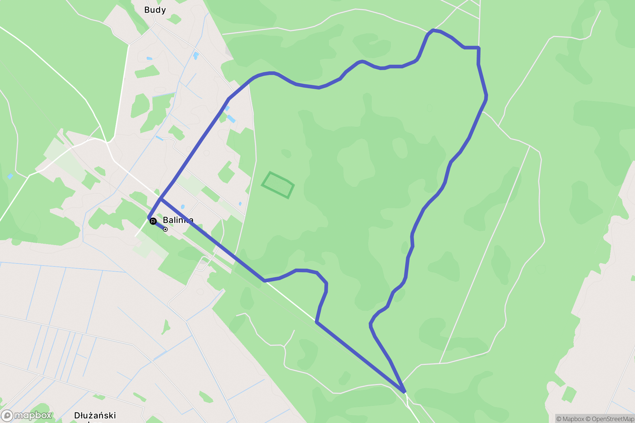 Balinka: mapa trasy - Poland